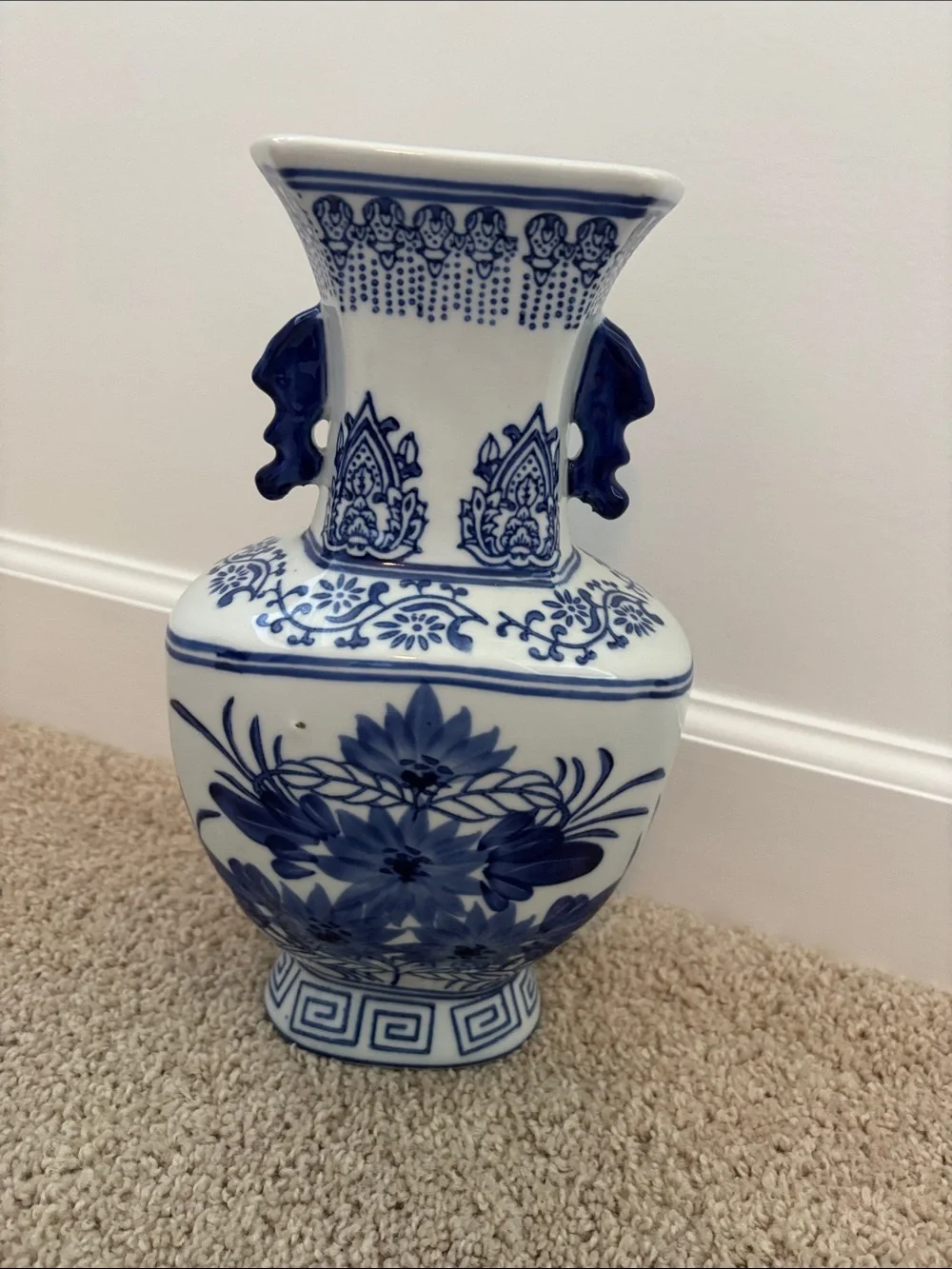 Blue and White Porcelain Decorative Vase - Chinoiserie